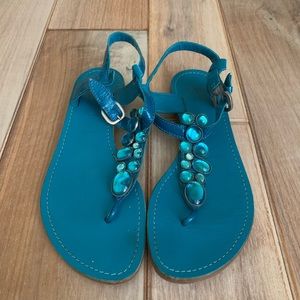 Closet clean out! Sigerson Morrison Blue Jewel Thong Flat Sandals